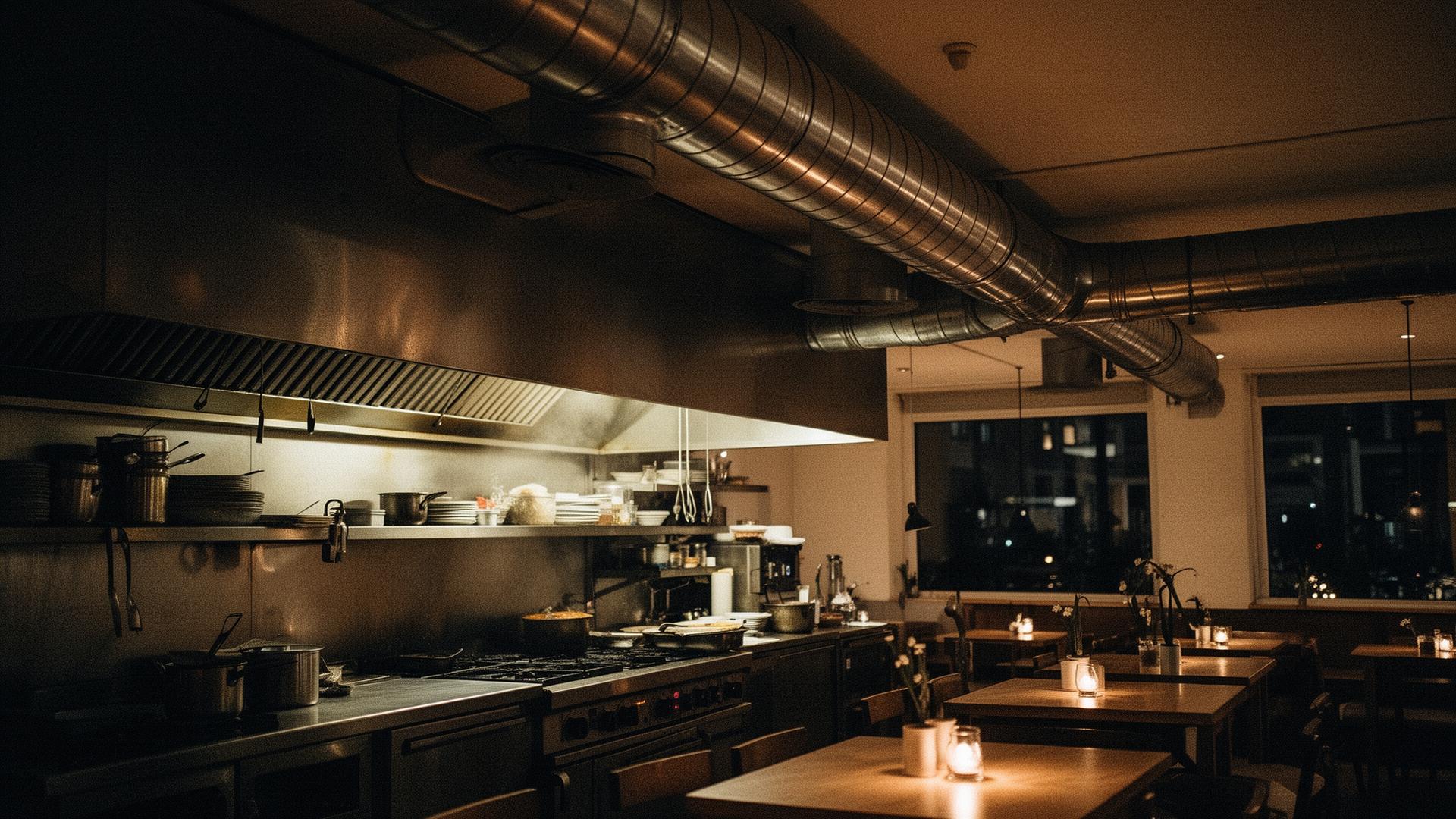 Dieptereiniging van keukens en afzuigkanalen in restaurant
